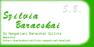 szilvia baracskai business card